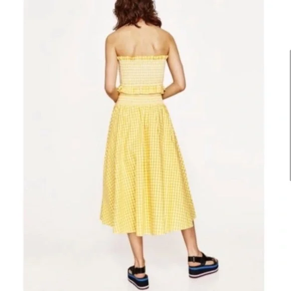 Zara Yellow and White Gingham Skirt Set - Picture 2 of 14